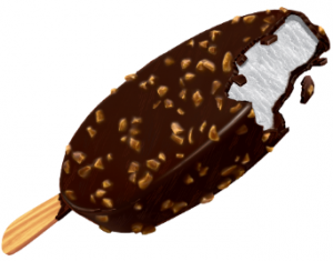 Fresh cream vanilla ice cream and premium Belgian chocolate with almonds